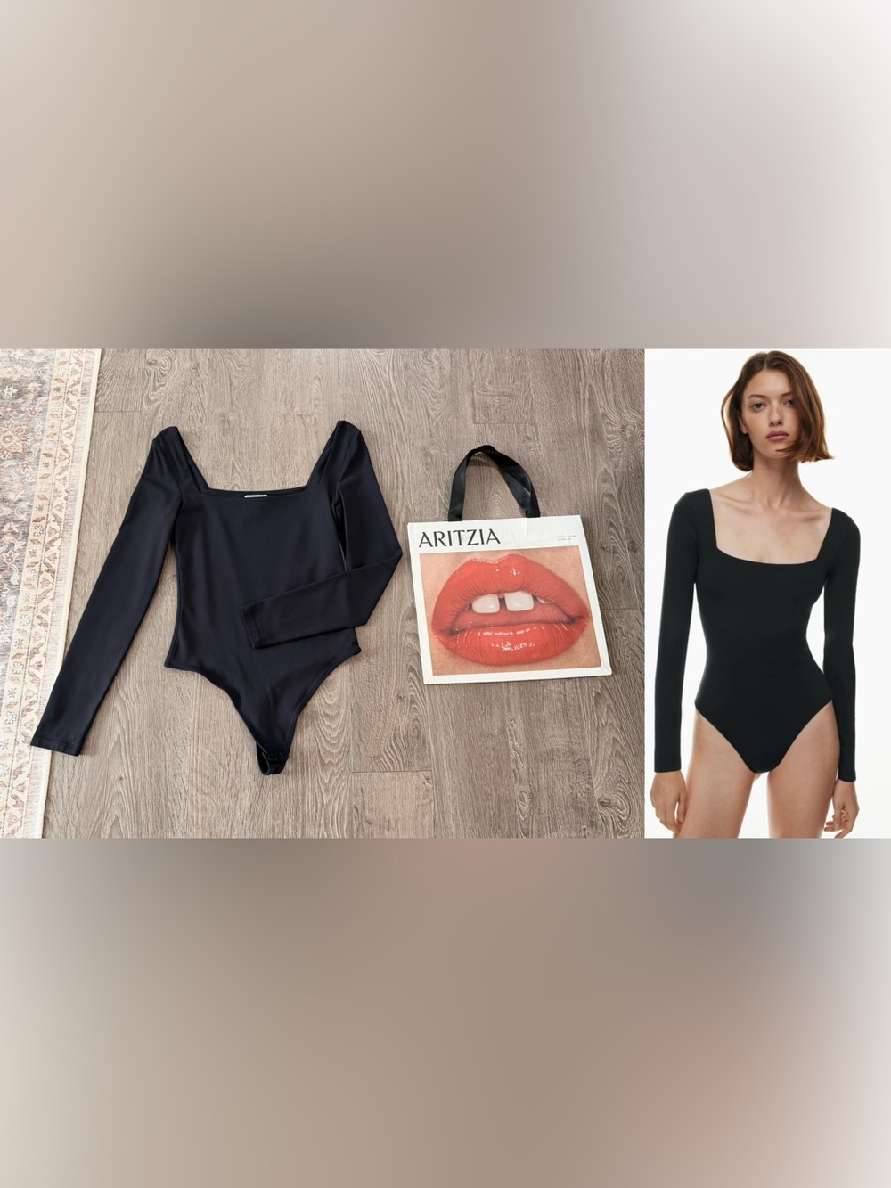 Aritzia Contour Headway Square Neck Longsleeve BodySuit
